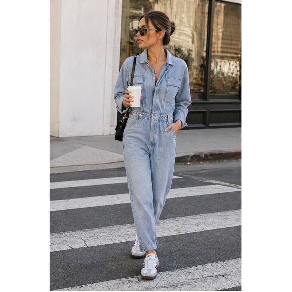 Citizens of Humanity Pants - Citizens of Humanity Utility Denim Y2K Jumpsuit Light Wash Zip Front Size M